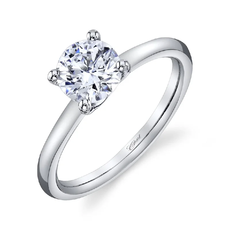 solitaire engagement rings with platinum bands -Engagement ring