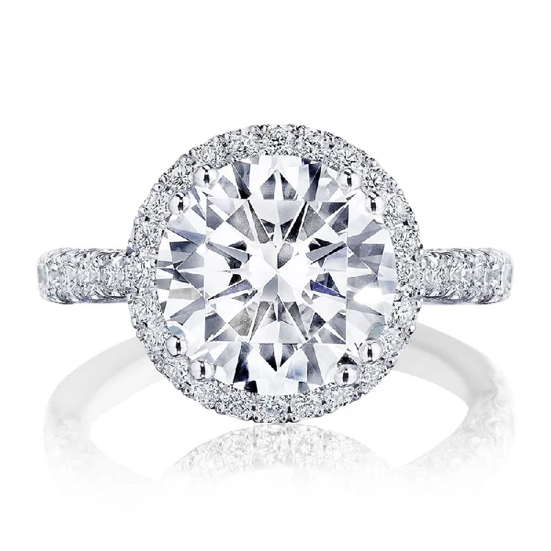 timeless engagement rings with sapphire and diamonds -Round Bloom Engagement Ring