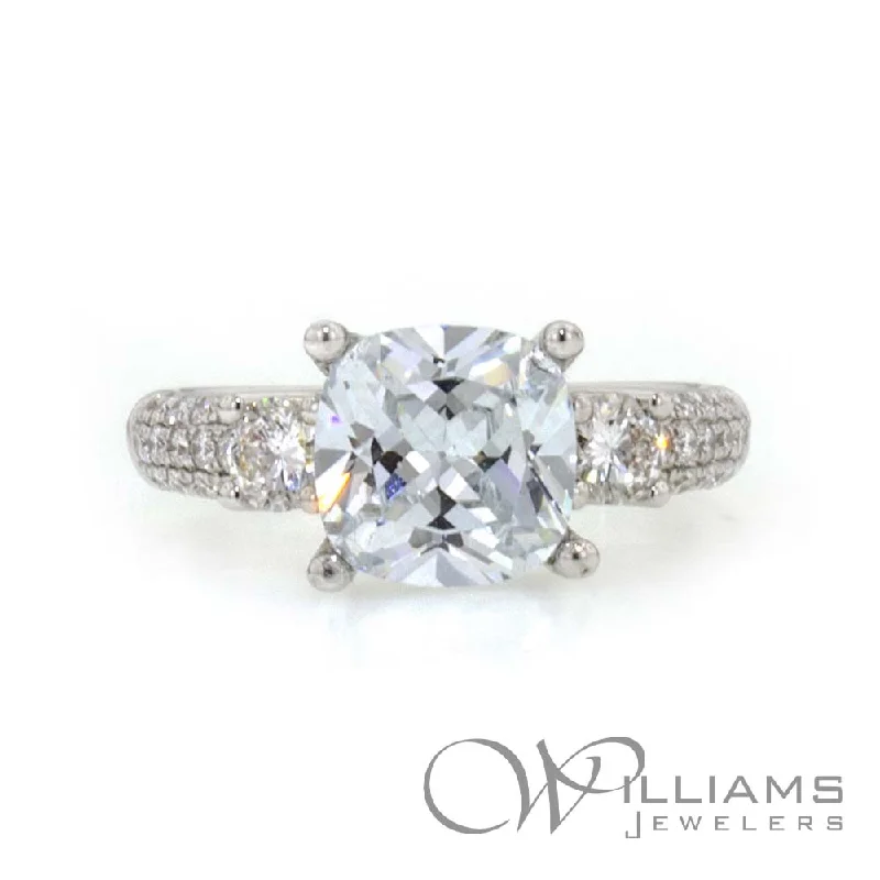 unique engagement rings with rose gold bands -Williams Signature 14 Karat Diamond Engagement Ring