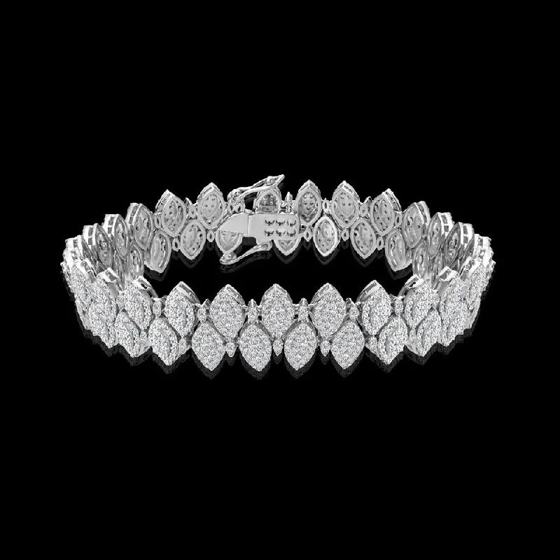 sparkling crystal bracelets for women -Two- Layered statement all diamond bracelet with captivating brilliance - I-B36E