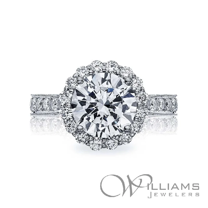 engagement rings with simple designs -Tacori RoyalT Plat Diamond Engagement Ring