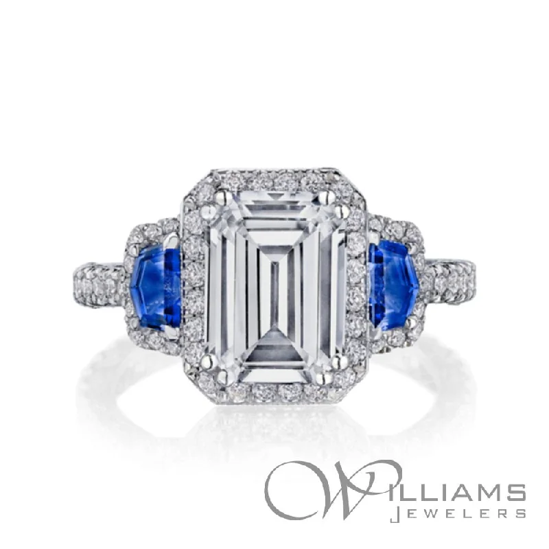 radiant cut engagement rings for women -Tacori RoyalT Plat Diamond Engagement Ring