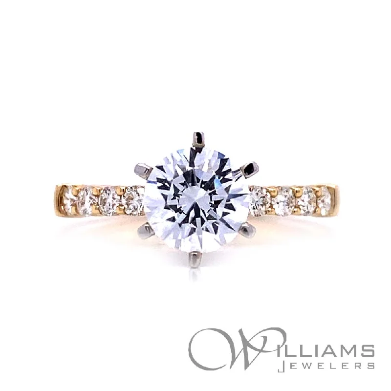 custom engagement rings with oval diamonds -Williams Signature 14 Karat Diamond Engagement Ring