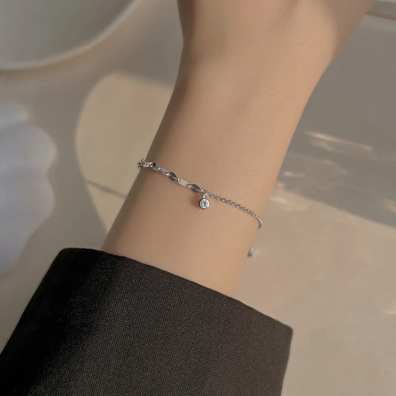 Lip Chain round Diamond Stitching Bracelet