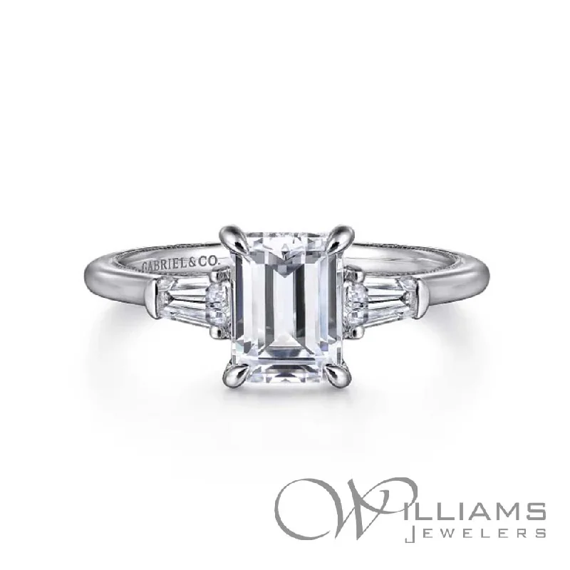 solitaire engagement rings for women -Gabriel & Co. Classics 14 Karat Diamond Engagement Ring