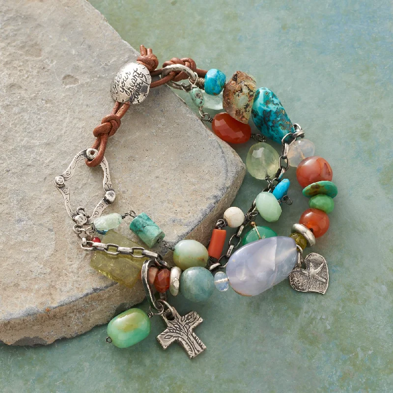 chic silver charm bracelet sets for women -Coastal Trail Bracelet