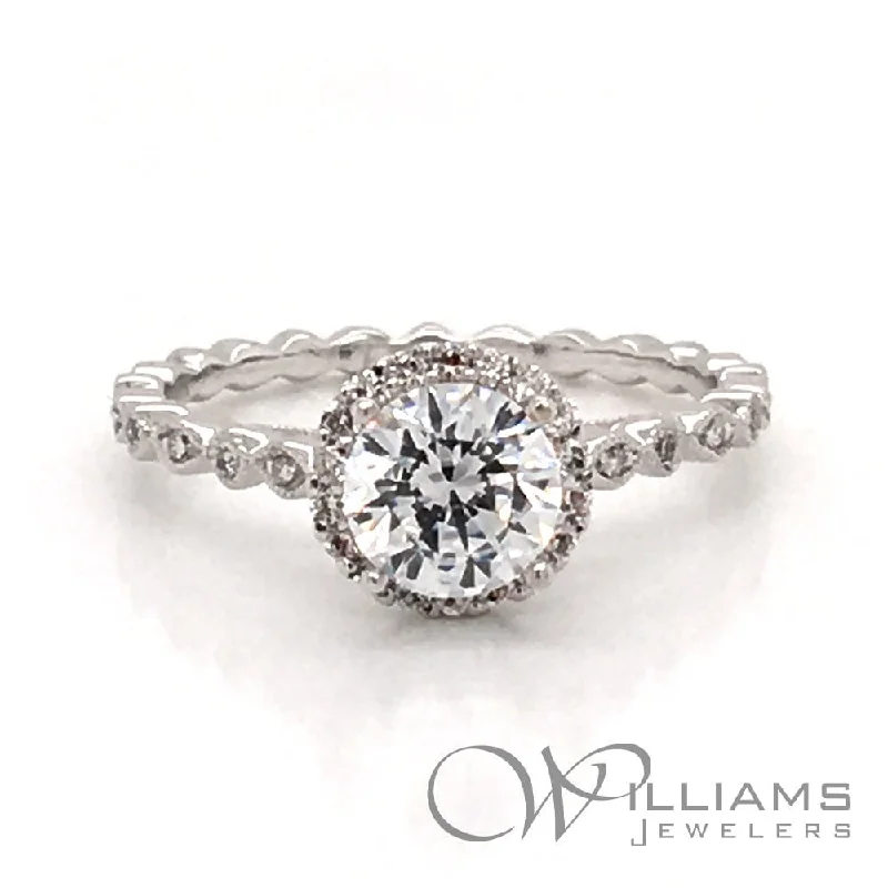 engagement rings with floral diamond accents -Williams Signature 14 Karat Diamond Engagement Ring