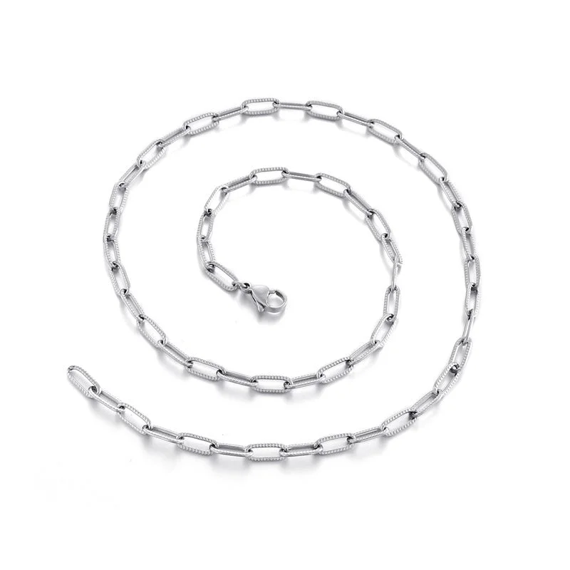 500 * 4mm Steel Necklace KN118493-Z