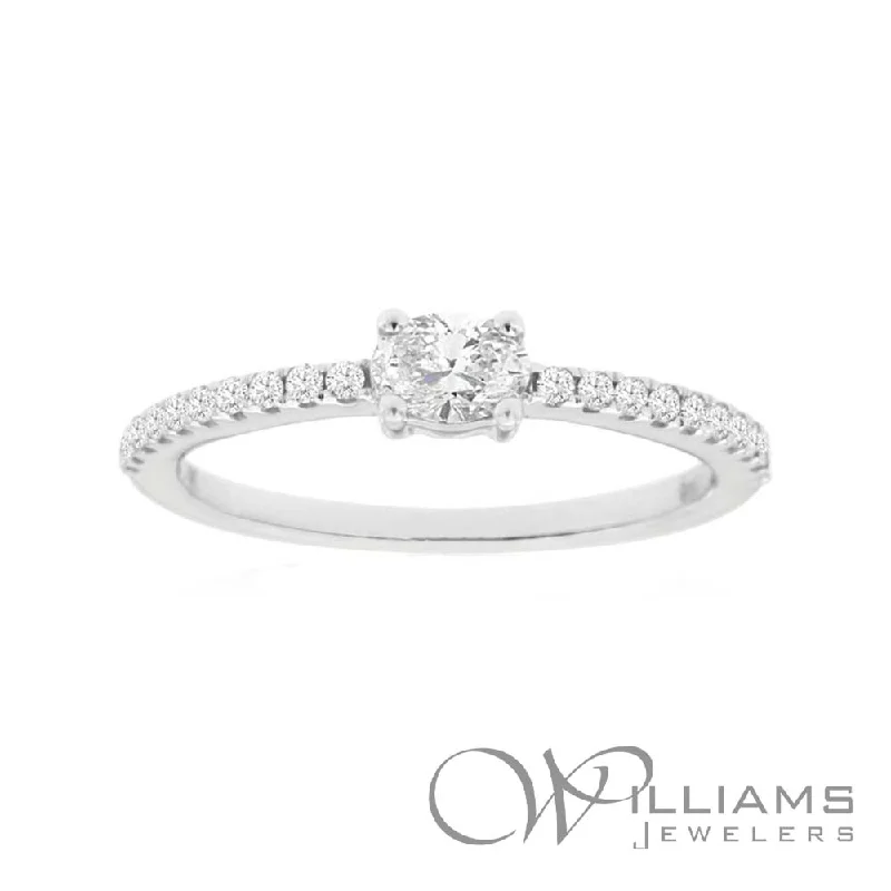 modern engagement rings with round diamonds -Williams Signature 14 Karat Diamond Ring