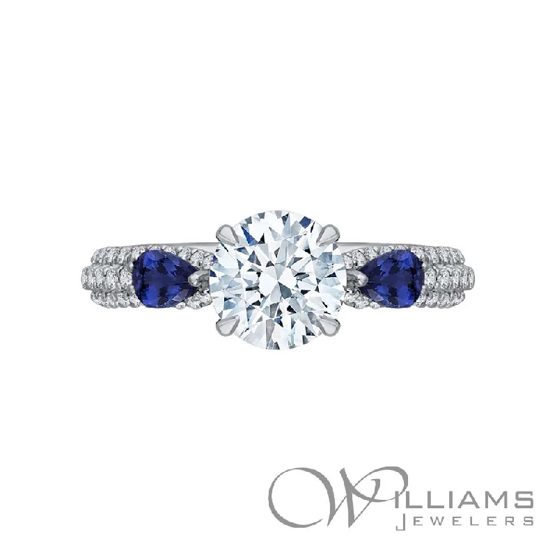 custom engagement rings with sapphire bands -Williams Signature 14 Karat Diamond Engagement Ring