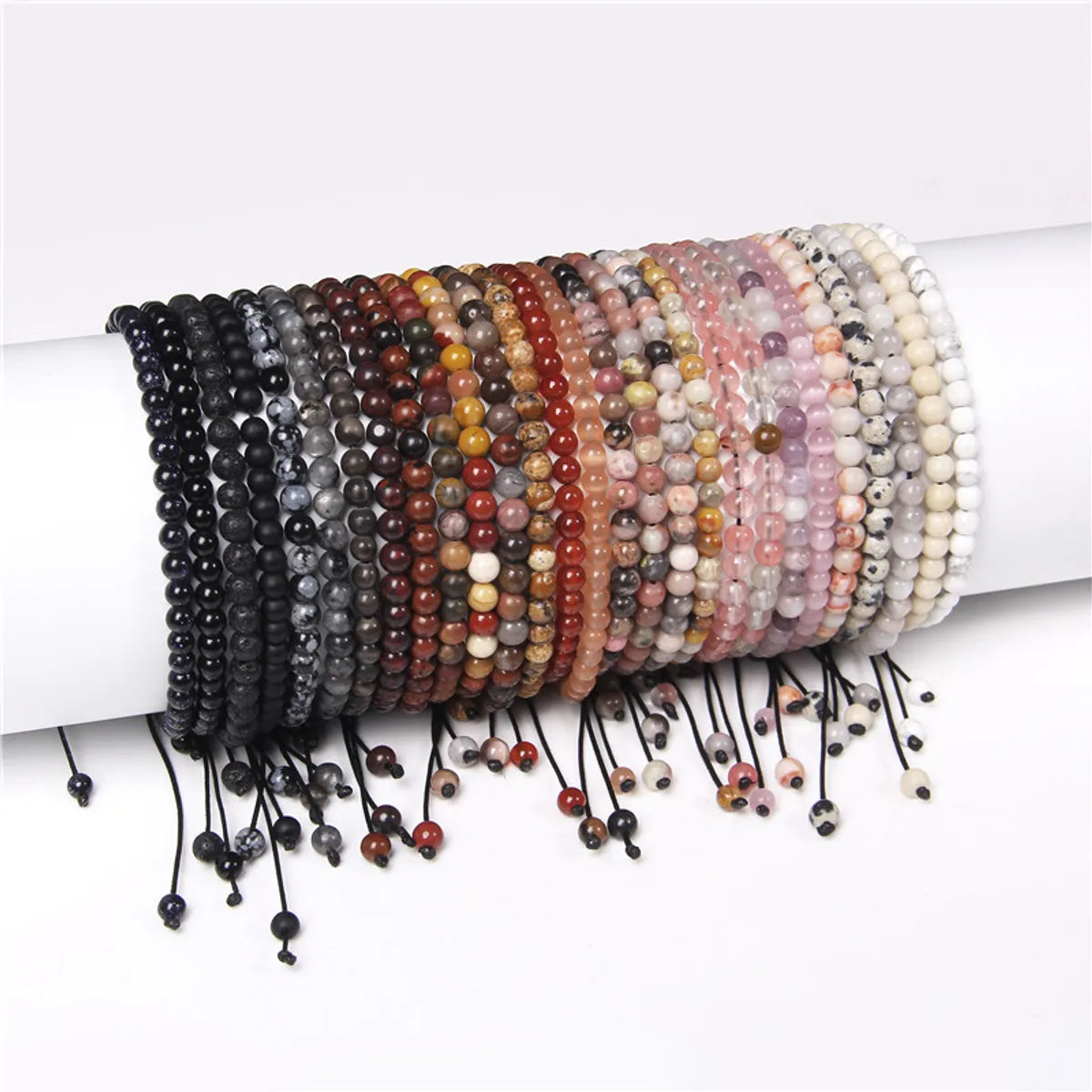 sparkling gemstone bracelet sets with crystals for women -Casual Solid Color Natural Stone Knitting Bracelets