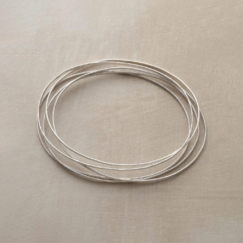 chic gold bangle bracelets for women -Sterling Orbit Bangle Bracelets