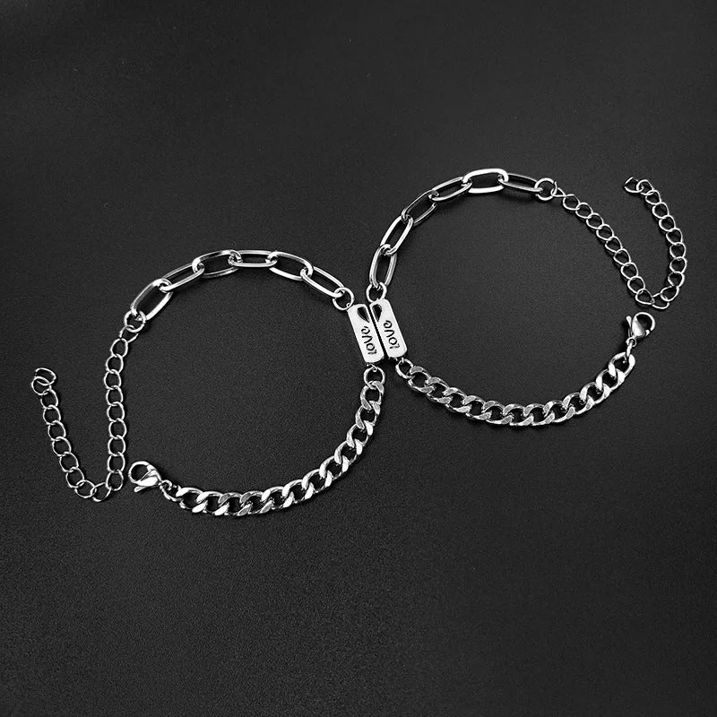 Stainless Steel Double Match Love Pair