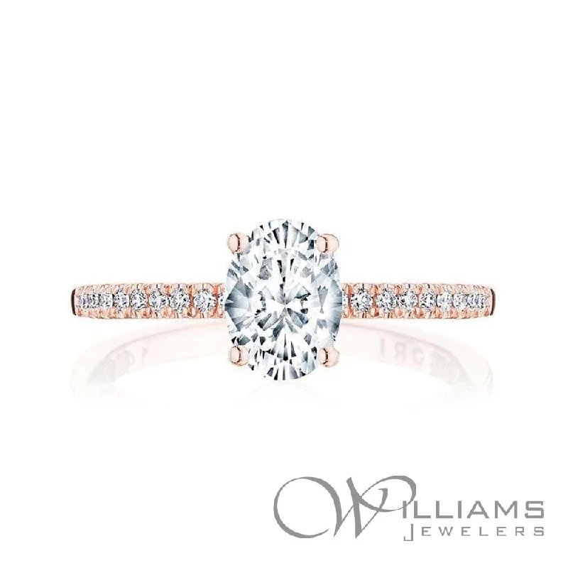 engagement rings with heart shaped diamonds -Tacori Coastal Crescent 18 Karat Diamond Engagement Ring