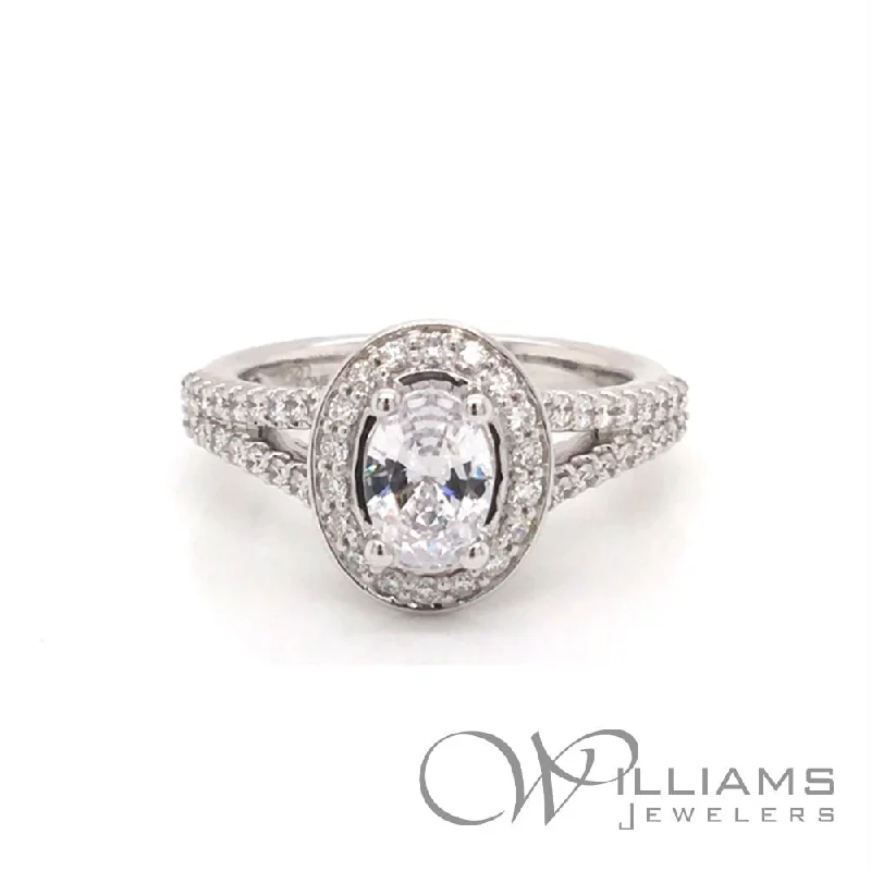 radiant halo engagement rings for women -Williams Signature 14 Karat Diamond Engagement Ring