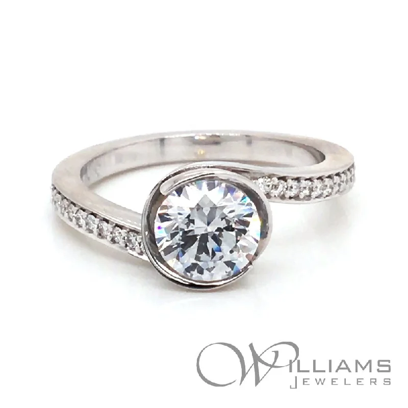 custom engagement rings with gemstone accents -Williams Elevation 14 Karat Diamond Engagement Ring