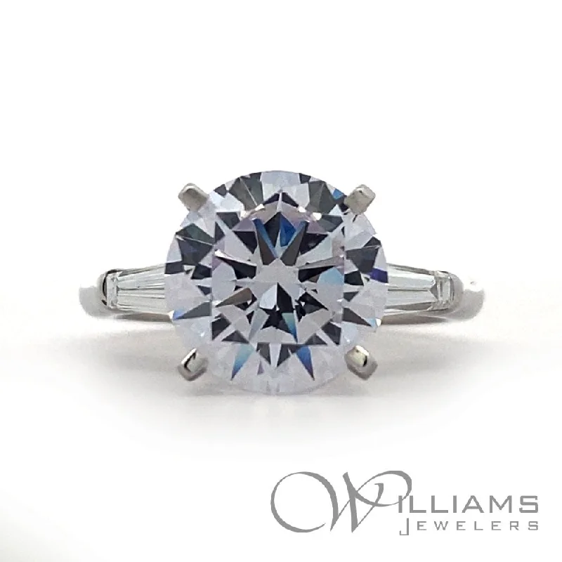 radiant engagement rings with diamonds and colored stones -JB Star Platinum Diamond Engagement Ring