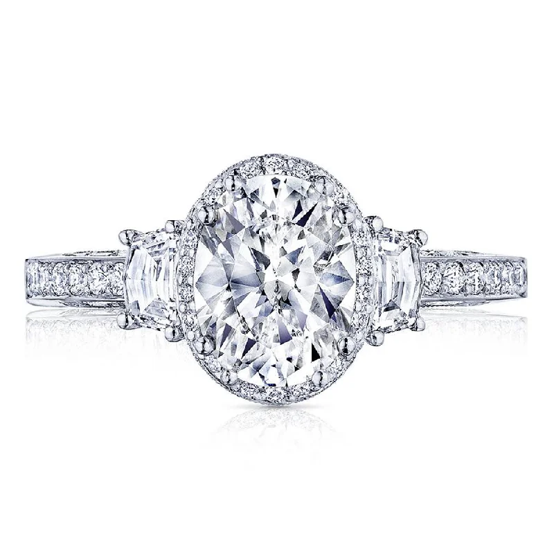 vintage engagement rings with fancy diamonds -Oval 3-Stone Engagement Ring