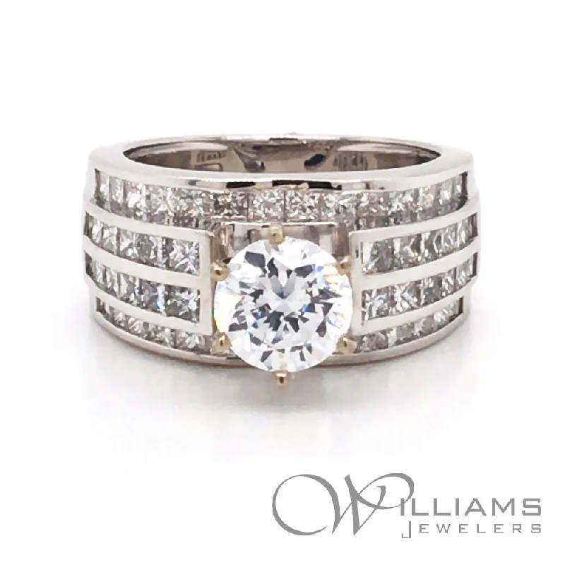 engagement rings with center gemstones for women -Williams Signature 14 Karat Diamond Engagement Ring