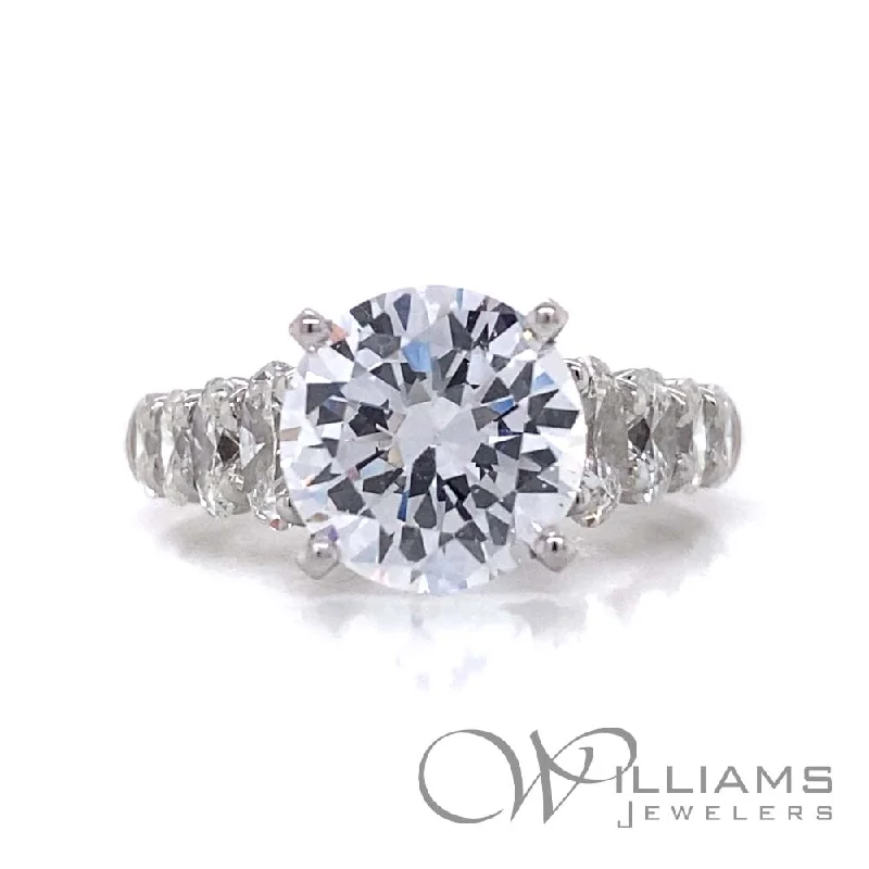 engagement rings with moissanite diamonds -JB Star Plat Diamond Engagement Ring