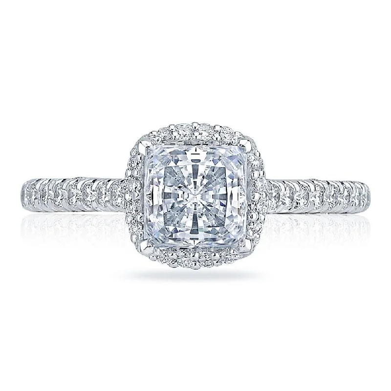 engagement rings with fancy oval diamonds -Princess with Cushion Bloom Engagement Ring