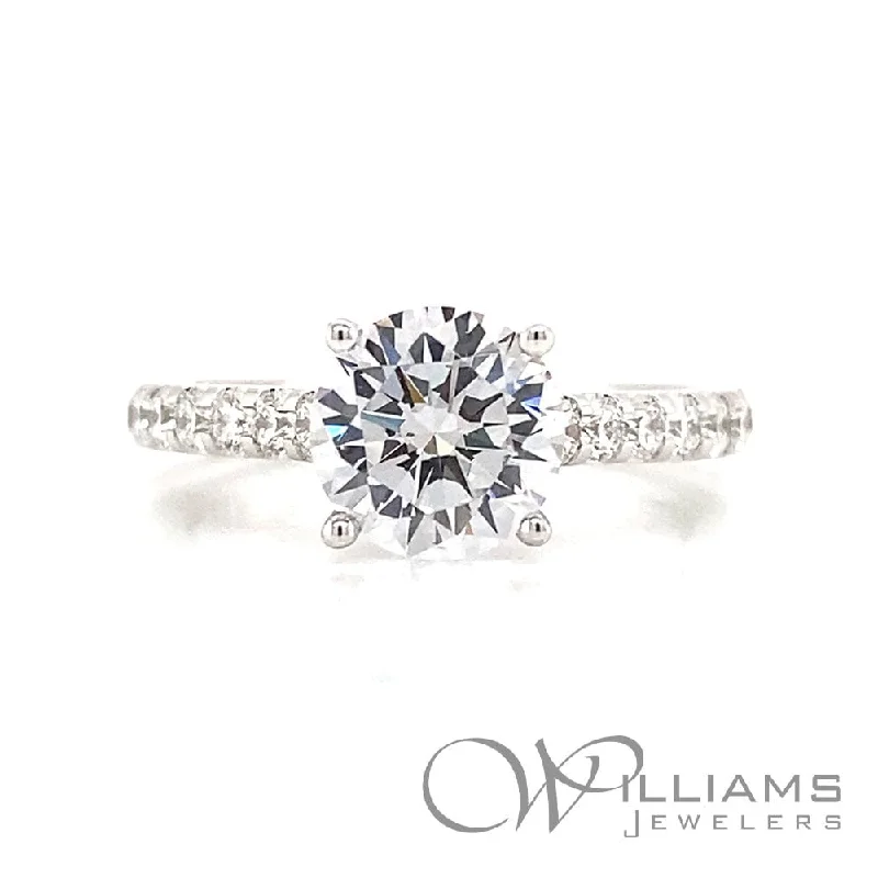 engagement rings with rose gold accents -Williams Signature 14 Karat Diamond Engagement Ring