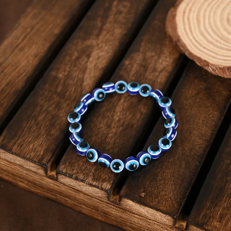 classic gold bracelet sets for women -NVR Men & Women Black & Blue Evil Eye Elasticated Bracelet