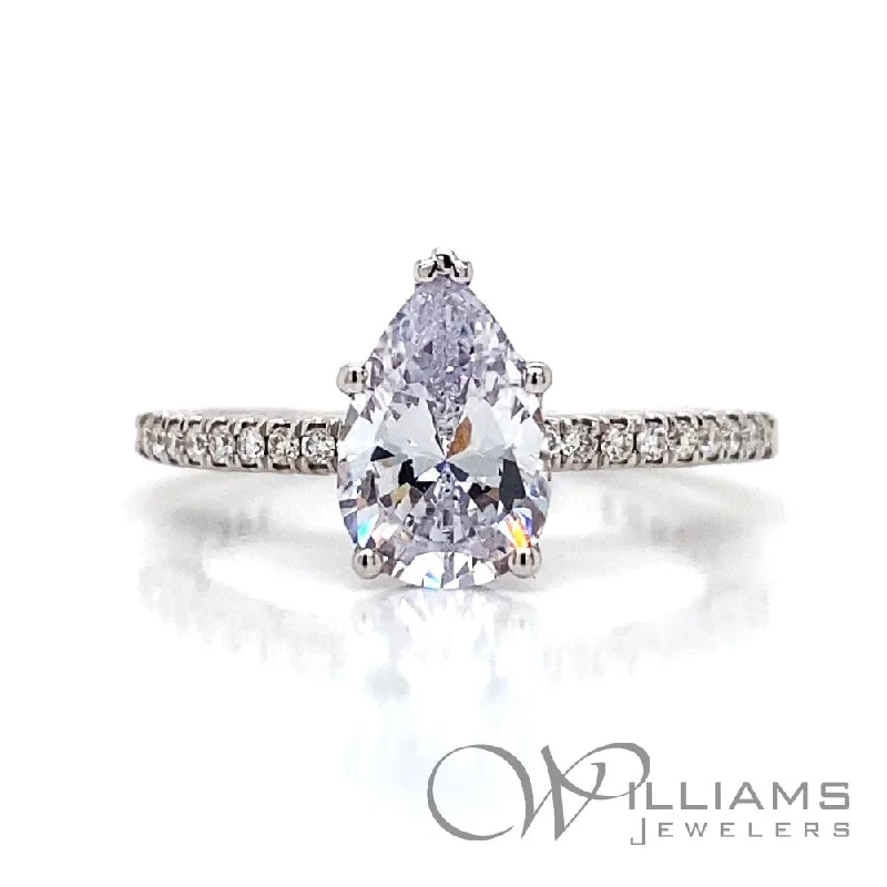 engagement rings with intricate diamond designs -Tacori Coastal Crescent 14 Karat Diamond Engagement Ring