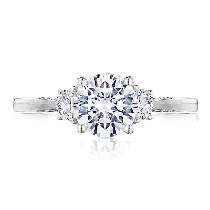 princess cut engagement rings for women -Round 3-Stone Engagement Ring