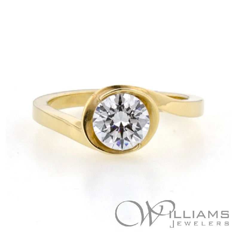 round halo engagement rings with diamonds -Williams Elevation 14 Karat Diamond Engagement Ring