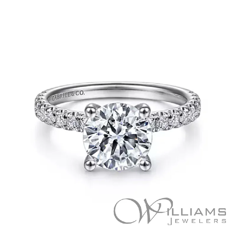 engagement rings with white sapphires -Gabriel & Co. Classic 14 Karat Diamond Engagement Ring