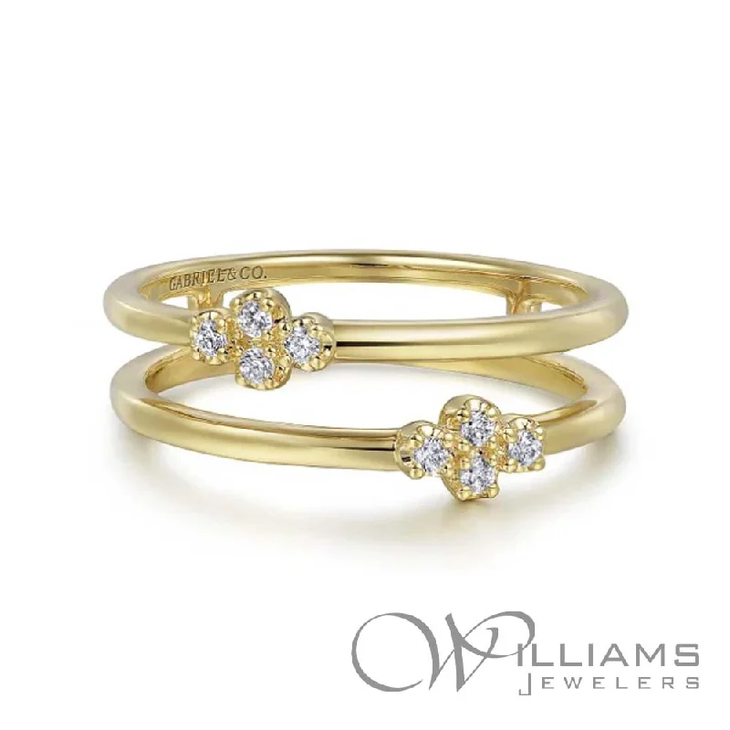 engagement rings with hidden diamonds -Gabriel & Co. Contemporary 14 Karat Diamond Ring