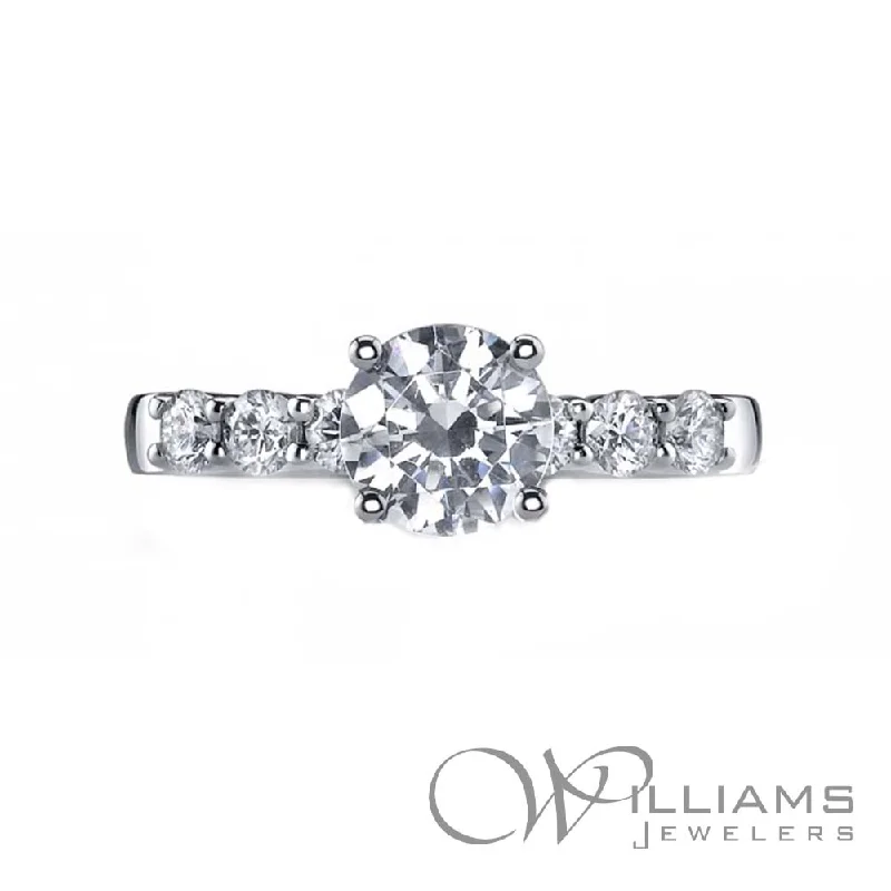 engagement rings with emerald diamonds for wedding -Williams Signature 18 Karat Diamond Engagement Ring