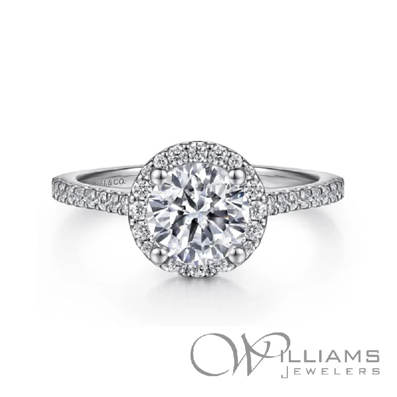 trendy engagement rings for women -Gabriel & Co. Classics 14 Karat Diamond Engagement Ring