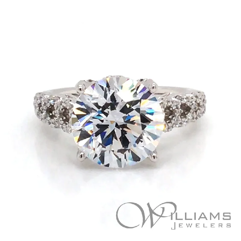 timeless engagement rings with diamonds and sapphires -Williams Signature 18 Karat Diamond Engagement Ring