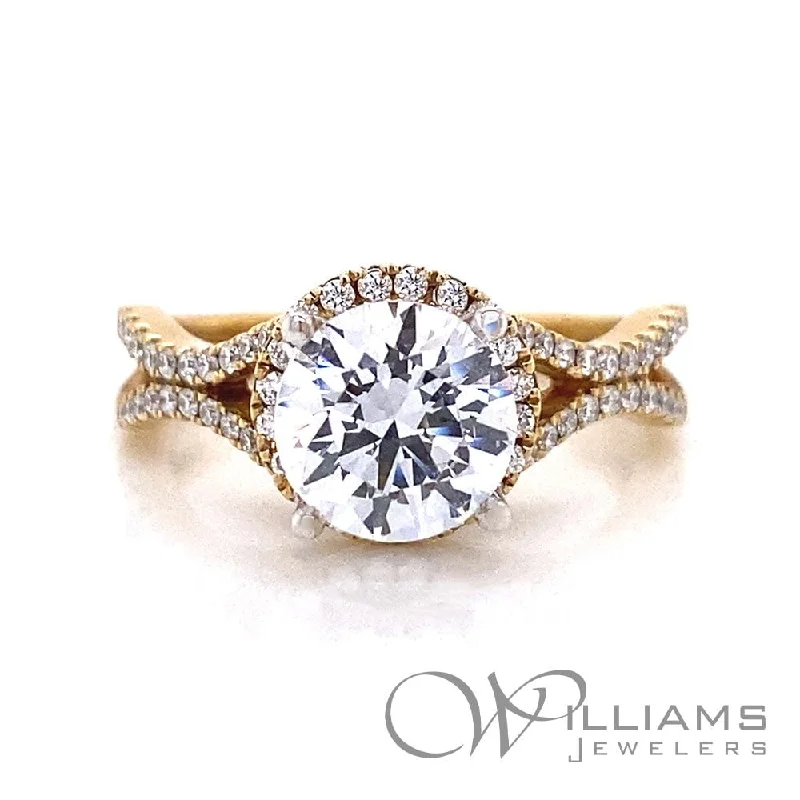 engagement rings with modern diamond settings -Williams Signature 14 Karat Diamond Engagement Ring