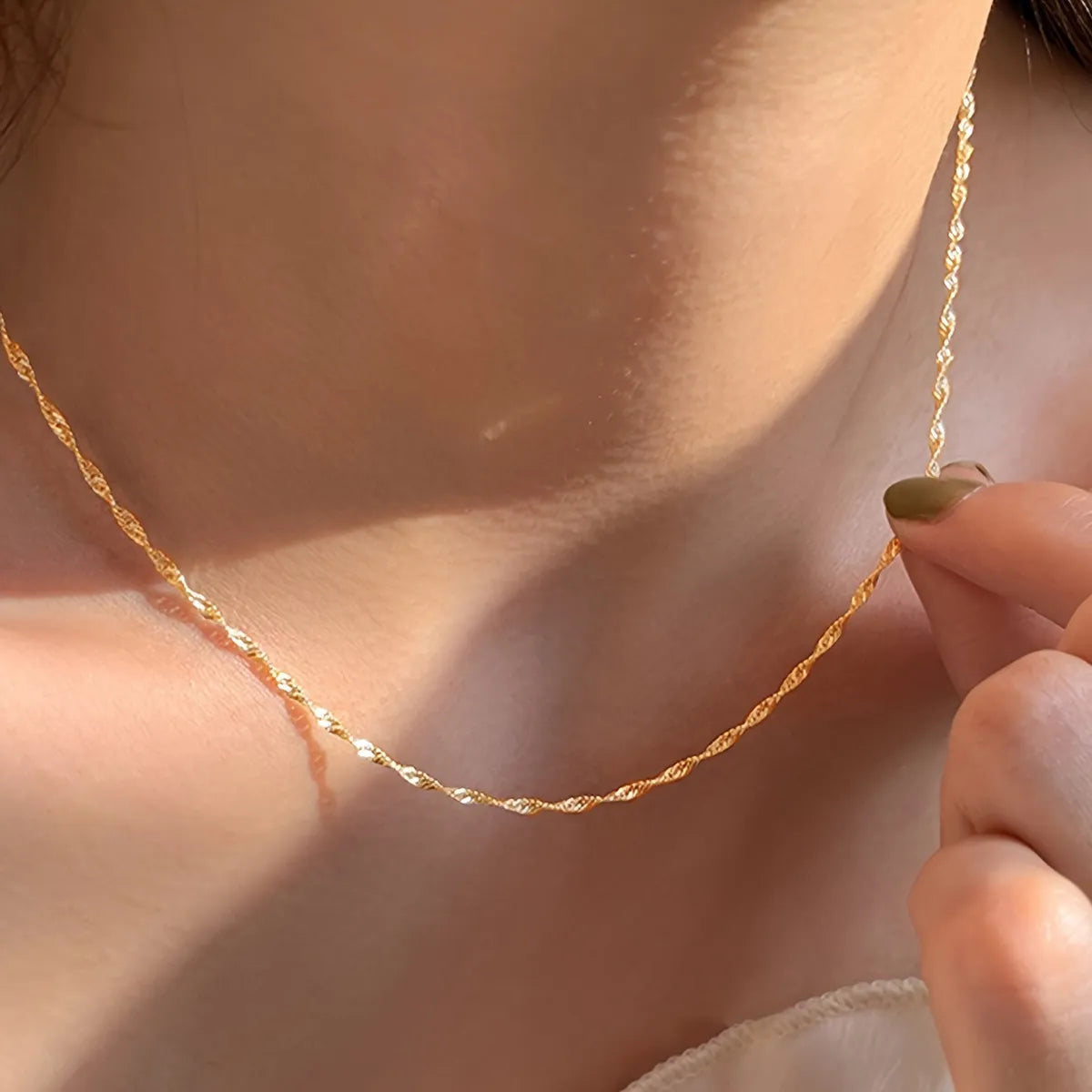 Golden-Single Layer Necklace 45 5cm