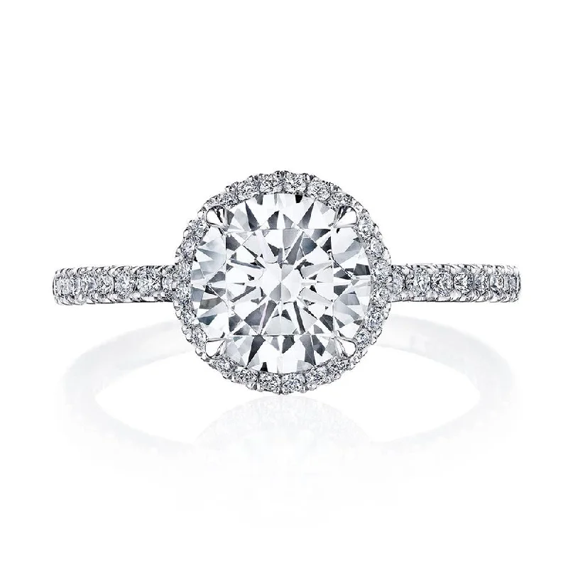 luxurious engagement rings with ruby stones -Round Bloom Engagement Ring