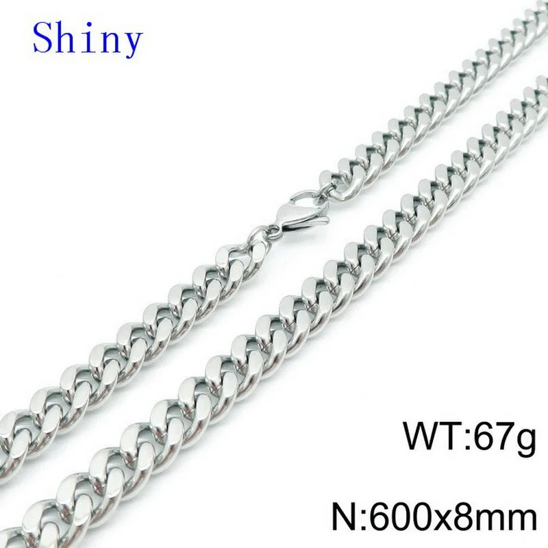 Steel Necklace 8mm60cm