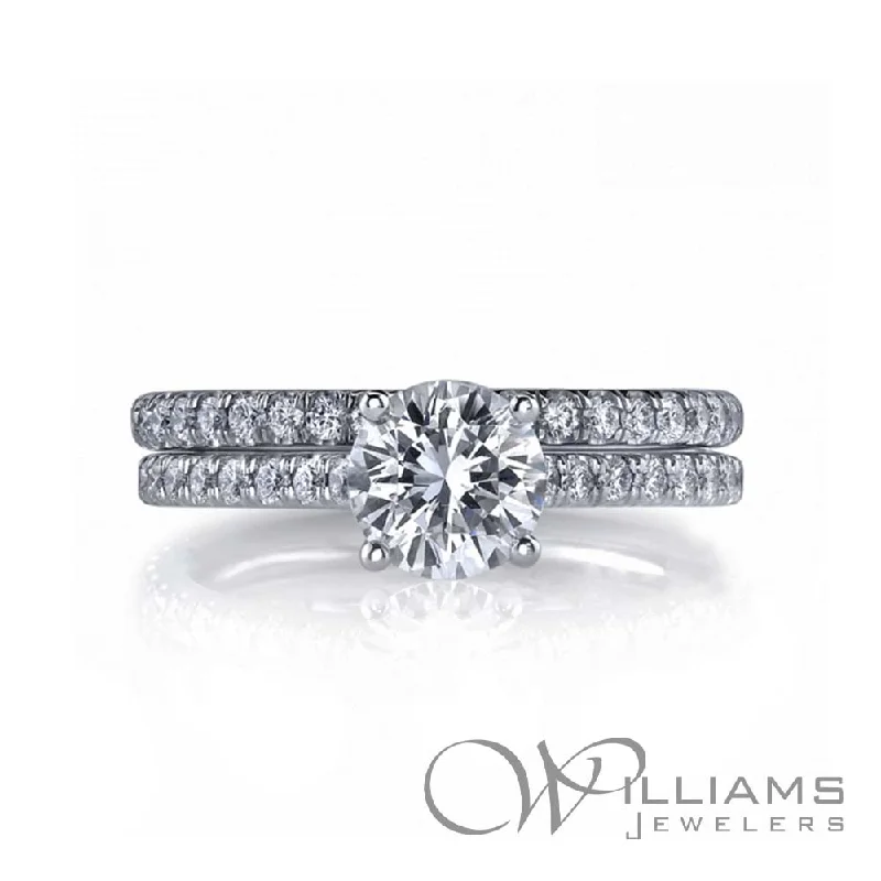 princess cut solitaire engagement rings -Williams Signature 18 Karat Diamond Engagement Ring