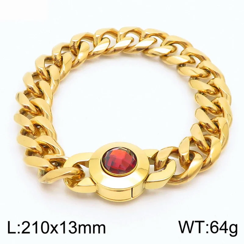 Gold-Red Crystal Buckle