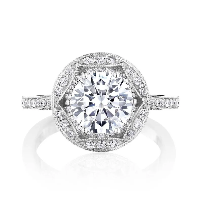 vintage engagement rings with round diamonds -Round Bloom Engagement Ring