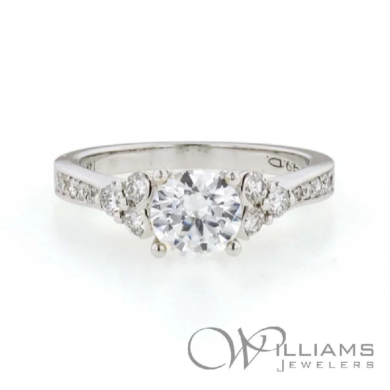 trendy engagement rings with gemstone accents -Williams Signature 14 Karat Diamond Engagement Ring