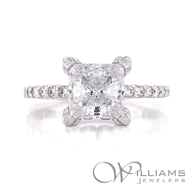 radiant engagement rings with sapphire accents -Williams Signature 14 Karat Diamond Engagement Ring