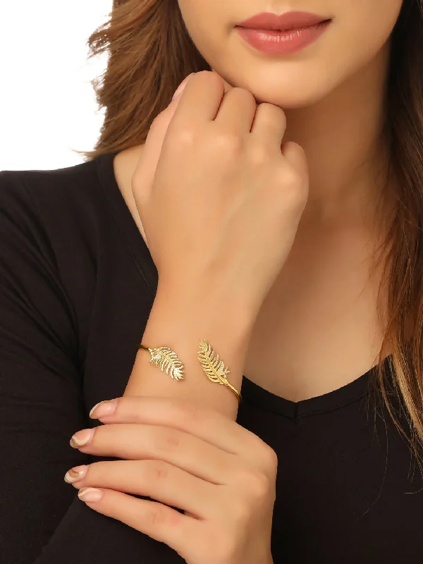 timeless charm bangle sets for women -NVR Women Gold Plated Adjustable Kada Bracelet