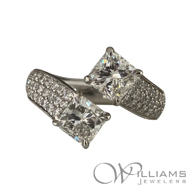 vintage style engagement rings with princess cut diamonds -Estate Platinum Diamond Ring