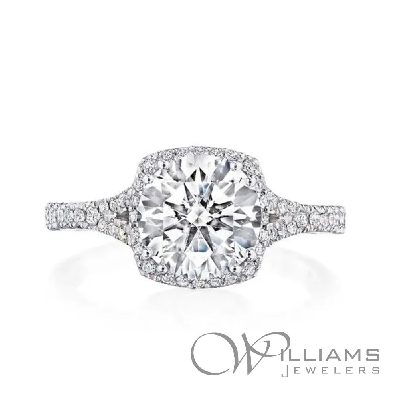 engagement rings with sapphire and diamond combinations -Tacori Dantela 18 Karat Diamond Engagement Ring