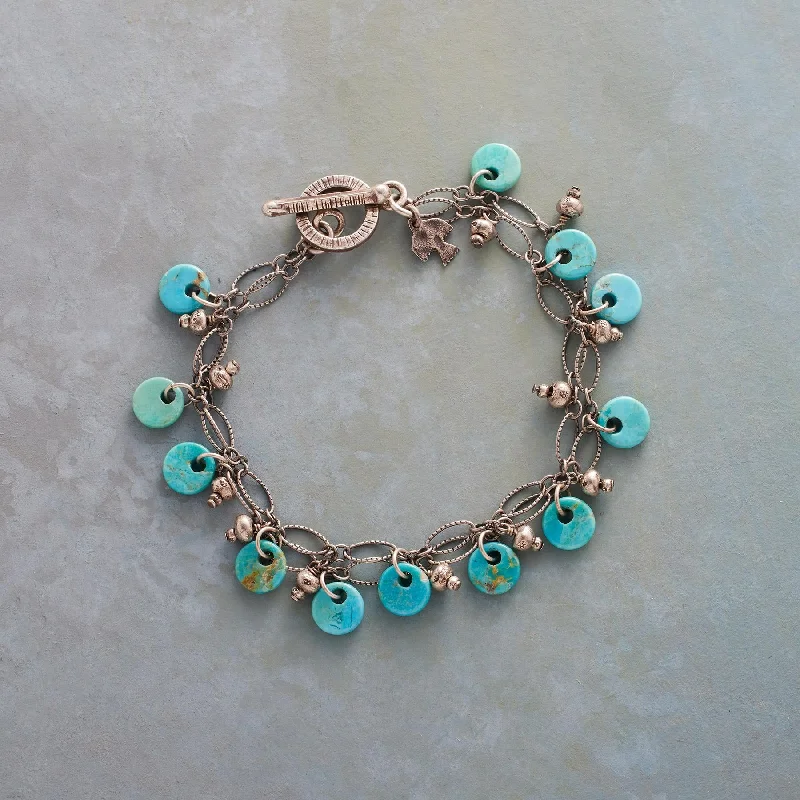 trendy gemstone bracelet sets for women -Little Disk Bracelet