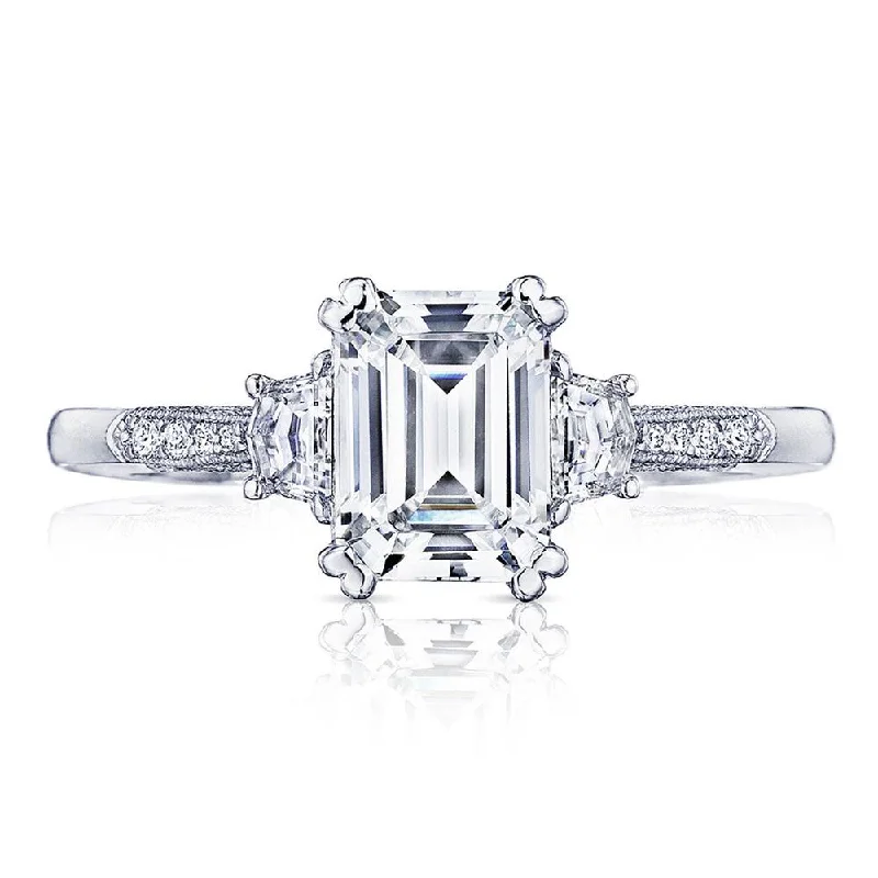 affordable diamond engagement rings for women -Emerald 3-Stone Engagement Ring