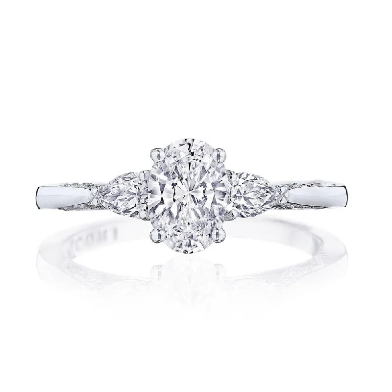 engagement rings with fancy cut diamonds -Oval 3-Stone Engagement Ring